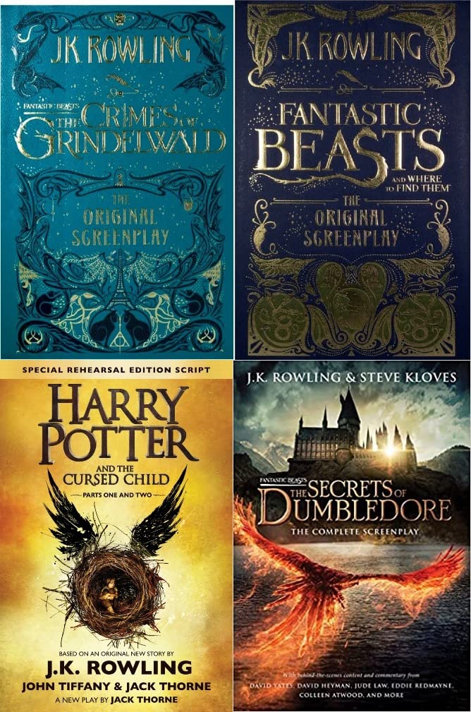 Fantastic Beasts 4 Books Collection Set (The Crimes of Grindelwald ,Where to Find , Harry Potter and the Cursed Child, Parts 1 & 2 , The Secrets of Dumbledore ) by J.K. Rowling
