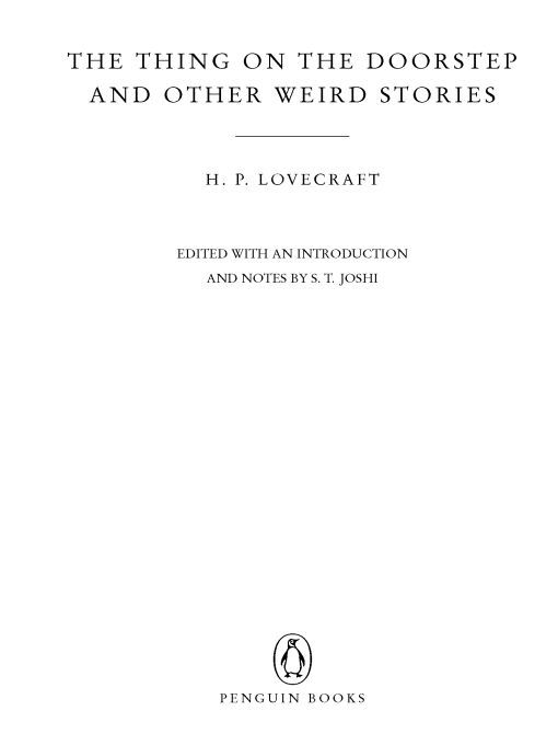 The Thing on the Doorstep and Other Weird Stories